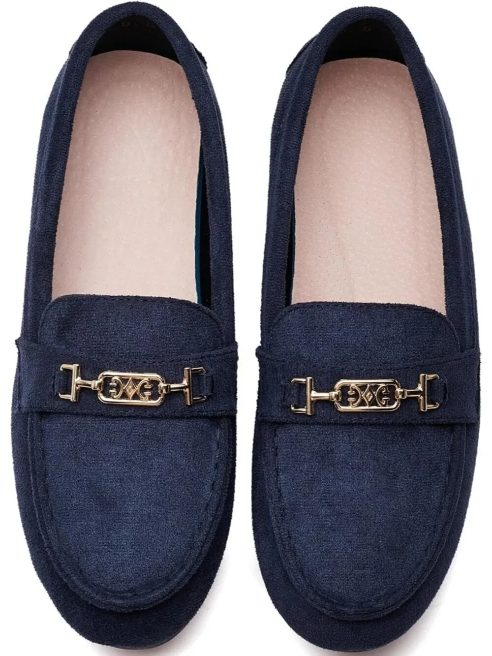 Women's Blue Comfort Walking Pull On Leisure Slip On Work Loafer Flat Shoes